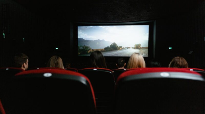 A Group of People Watching Movie